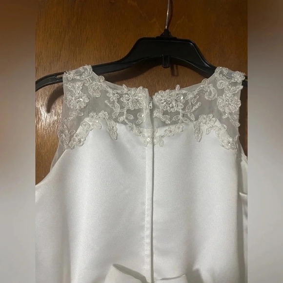 J.J.Anjorden Girls Dress White Embroidered w/Beads With Cap Sleeve Cover Size 8X - Picture 10 of 15